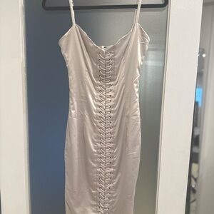 Oh Polly Satin White Dress Size S